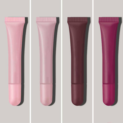 5 Color Glossy Lip Butter Gloss,Moisturizing Non-Stick Cup Liquid Lip Gloss,Natural Plumping Lip Tint,Mirror Toot Lip Gloss for Women (4 Colors/Set, A)